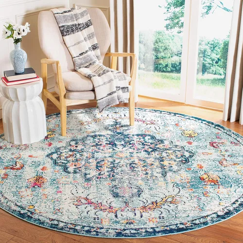 Miniatura 10 de SAFAVIEH Colección Madison MAD447B - Tapete bohemio con medallón antiguo y elegante, no desprende pelusa, para la sala, dormitorio, comedor
