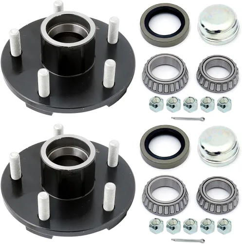 Miniatura 8 de Kit de cubo de remolque, 5 pernos en círculo de 4-1/2 pulgadas, para eje de 2,200 libras, incluye rodamientos de diámetro interior de 1-1/16