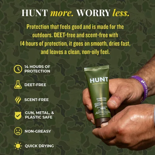 Miniatura 3 de Hunt - Loción repelente de insectos, sin DEET, sin olor, 20% de picaridina, protección de 14 horas, no grasa, segura para armas, segura para equipos