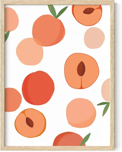 Miniatura 8 de HAUS AND HUES Fruit Art - Imagen de melocotón, decoración de pared de cocina, impresión de baño (marco beige, 24 x 36)