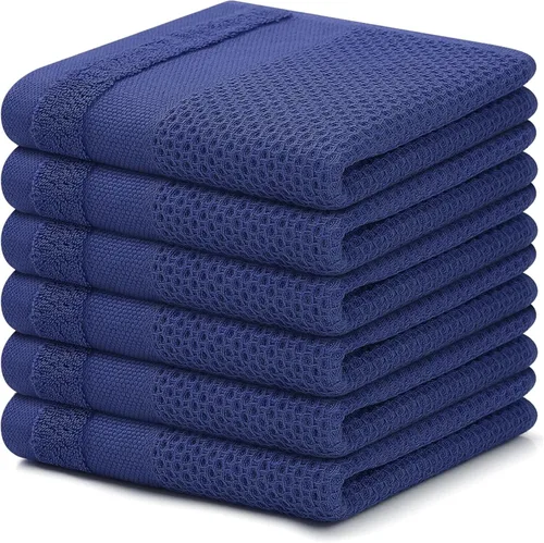 Miniatura 75 de Homaxy Paños de cocina 100% algodón, paquete de 8 – 12 x 12 pulgadas, tejido de gofre, muy suaves y absorbentes, paños de cocina de secado rápido