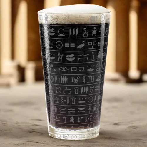 Miniatura 2 de Jeroglíficos egipcios grabados Vaso de pinta Historia de la ciencia Arqueología Pirámides Envoltura completa de 360 grados ¡Gran idea
