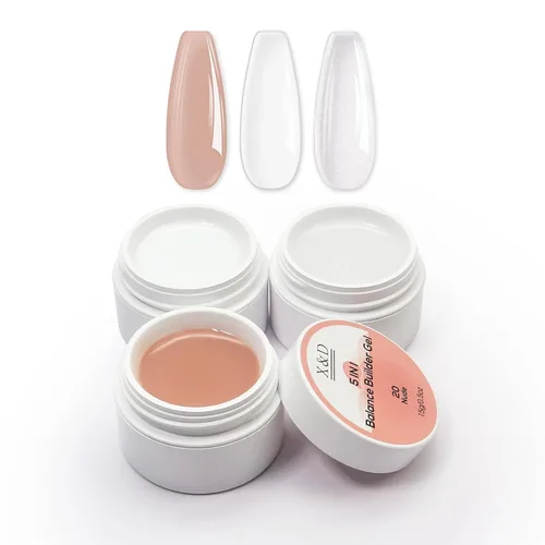 Miniatura 14 de X&D Kit de uñas de poligel, 3 piezas de gel de uñas de gel natural transparente, kit de gel de uñas de secado rápido, juego de gel de uñas