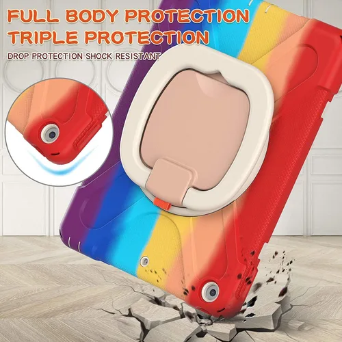 Miniatura 6 de Funda para iPad Air de 3ª generación – Funda resistente para niños con soporte giratorio, soporte para lápices y correa de transporte para iPad
