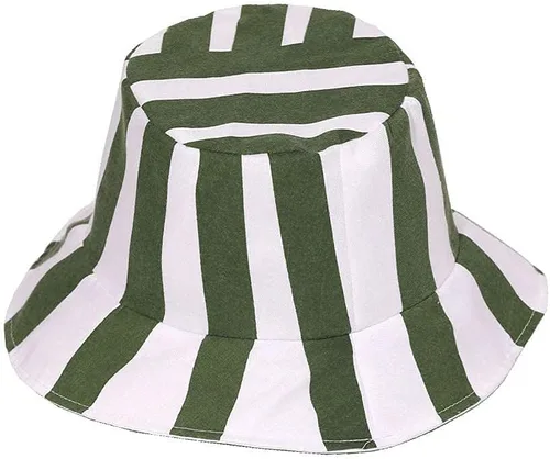 Miniatura 7 de Sombrero de pescador unisex con rayas verticales, plegable, a la moda, sombrero para el sol, cosplay, anime