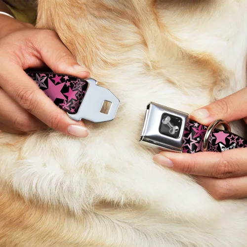 Miniatura 8 de Collar de perro hebilla de cinturón de seguridad Stargazer Negro Rosa 13 a 18 pulgadas 1.5 pulgadas de ancho