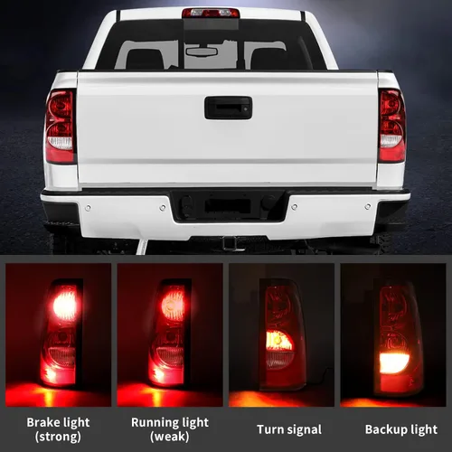 Miniatura 2 de Ensamble de luz trasera Tektend compatible con Chevy Silverado 1500 2500 3500 de 2003 2004 2005 2006, lámparas de freno traseras