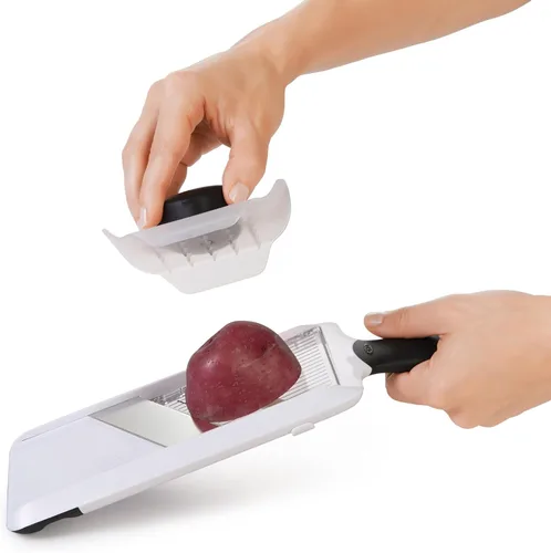 Miniatura 5 de OXO Cortadora de mandolina de mano Good Grips para cocina, cortador de verduras ajustable