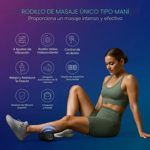 Miniatura 2 de Rodillo vibratorio de bola de masaje de maní, bola de masaje eléctrica de doble lacrosse con 4 intensidades para aliviar el dolor muscular, masaje