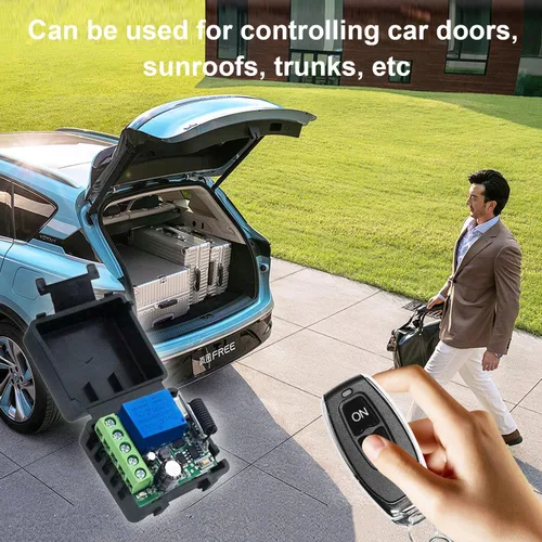 Miniatura 3 de QIACHIP Interruptor remoto inalámbrico DC 5V 9V 12V 24V 48V 433MHz, relé de 1 canal con receptor y 1 transmisor para controles de acceso de puertas