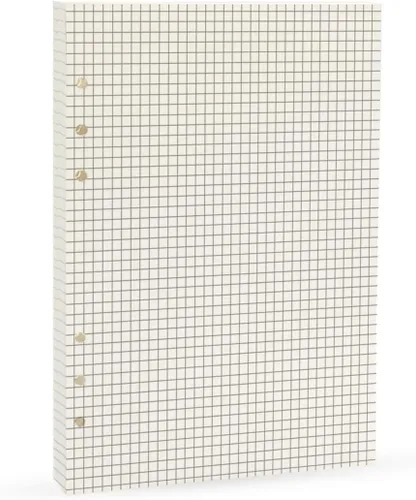 Miniatura 20 de Insertos de planificador A5, recargables para repuestos Filofax, arphia, 6 anillas, puntos, líneas, cuadrículas, lisos, 80 hojas/160 páginas para un