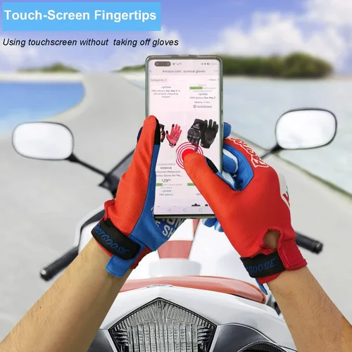 Miniatura 4 de OUNIXUE Guantes de motocross para motocicleta con pantalla táctil para hombres y mujeres, guantes de motocross de montaña de dedo completo