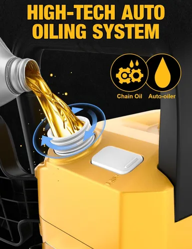 Miniatura 6 de Motosierra eléctrica sin escobillas de 14 pulgadas inalámbrica para batería Dewalt de 20 V, motosierra compacta con engrasador automático, retroceso
