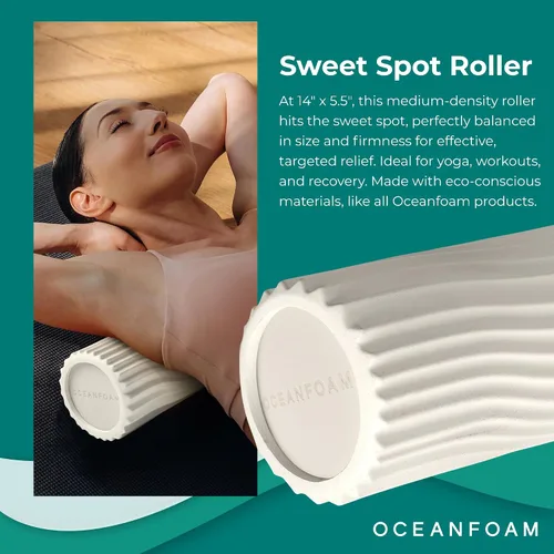 Miniatura 3 de Oceanfoam Sweet Spot - Rodillo de espuma mediano para ejercicio de 14" x 5.5" - Rodillo de espuma de densidad media para terapia física, masaje