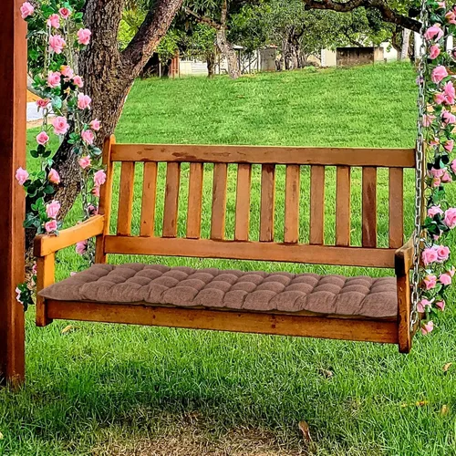Miniatura 6 de ELFJOY Cojín para silla de descanso, lino sintético, gravedad cero, cojín de banco largo acolchado grueso para sillón reclinable, tumbona, banco