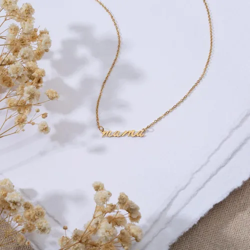 Miniatura 4 de Suavell Mama Necklace - Gold Dipped Momma Necklace for Women - Expecting Mom Gift - For New Mom or Mother to Be - Mama Gifts for Expecting Mothers