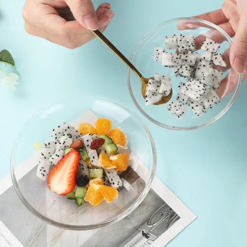 Miniatura 4 de WHJY 6 platos de vidrio transparente, juego de platos de vidrio de 5 pulgadas, pequeños platos de postre platos de té a granel
