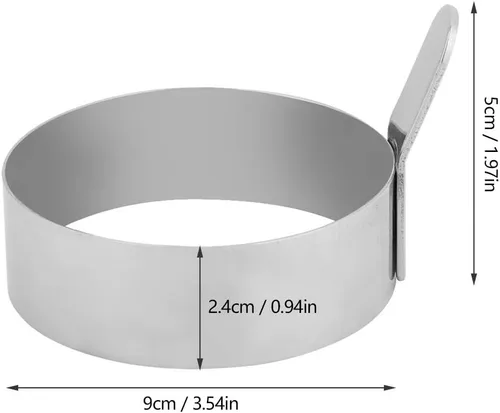Miniatura 4 de Anillo redondo de acero inoxidable de 3.5 pulgadas para freír huevos, panqueques, moldes para cocinar para el desayuno