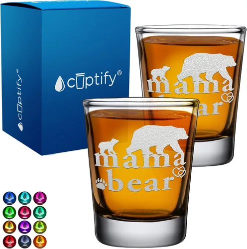 Miniatura 31 de Cuptify Regalos para baby shower, para la nueva mamá, EST 2023, 2 onzas, con fondo negro, juego de 2 vasos grabados para fiesta, regalo