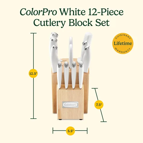 Miniatura 7 de Cuisinart C77SSW-12P - Juego de cuchillos de bloque de 12 piezas con cuchillas de acero para un corte preciso, ligero, acero inoxidable, duradero