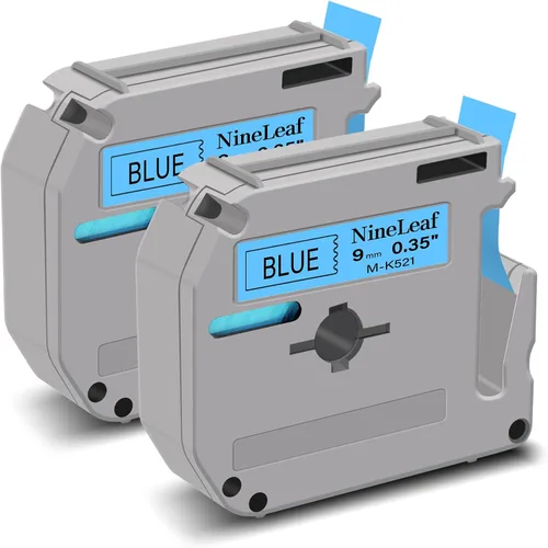 NineLeaf Cinta de etiquetas de repuesto compatible para Brother P-Touch M-Tape M521 MK521 M-K521 funciona con Ptouch PT-M95 PT-90 PT70 PT-65 PT85,