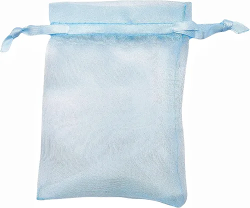 Miniatura 3 de QIANF 20 bolsas de regalo de organza azul transparente de 4 x 6 pulgadas con cordón, bolsas de recuerdo de fiesta de boda