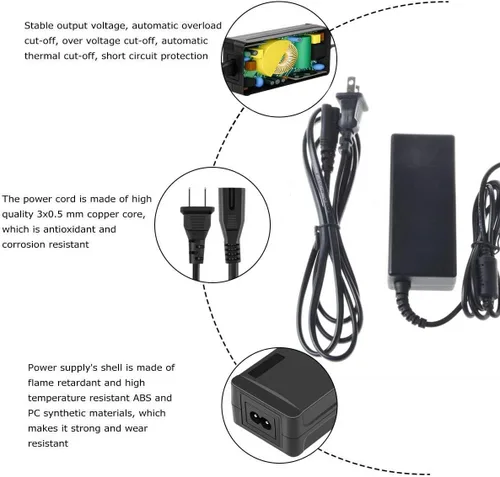Miniatura 2 de Adaptador de CA de 19 V para LG TV 24UD58-B 32MA70HY-P 34UM69G-B 32UD59 34UC79G Cable de alimentación
