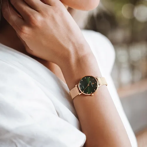 Miniatura 3 de BLACK BY BLUE BRAVE Womens Watch Trendy Green Watches for Women 12 Genuine Diamond Watch Markers 28 mm Watches for Women Green Sunray Dial with Rose