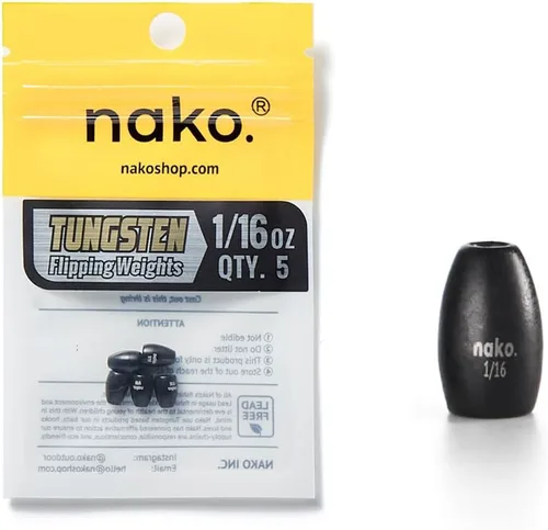 Miniatura 4 de Pesas de Volteo de Tungsteno Puro al 97% - Paquete de 10 - Pesas de Tungsteno Nako - Plomos de Pesca para Pesca de Lubina