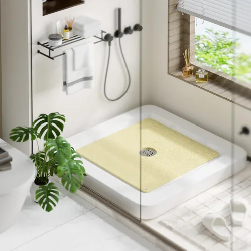 Miniatura 7 de HITSLAM Alfombrilla de ducha, de 24x24 pulgadas cuadrada, alfombrilla de bañera antideslizante, alfombrilla de baño de lúfa de PVC suave para bañera