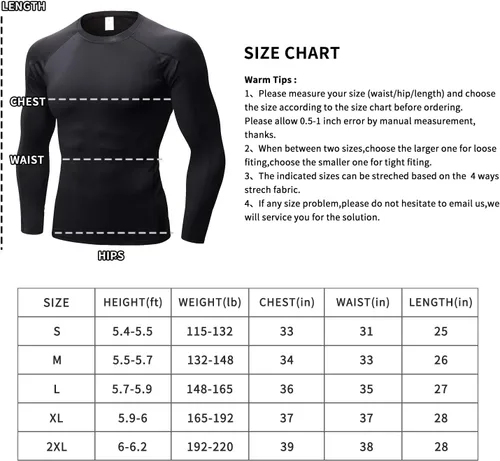 Miniatura 4 de Men's Compression Shirts Long Sleeve, Base-Layer Quick Dry Workout T Shirts Sports Running Tops for Gym
