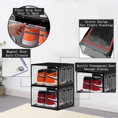 Miniatura 6 de Cajas de zapatos para zapatos, organizador de zapatos para armario, cajas de almacenamiento de zapatos, cajas de zapatos transparentes, cajas