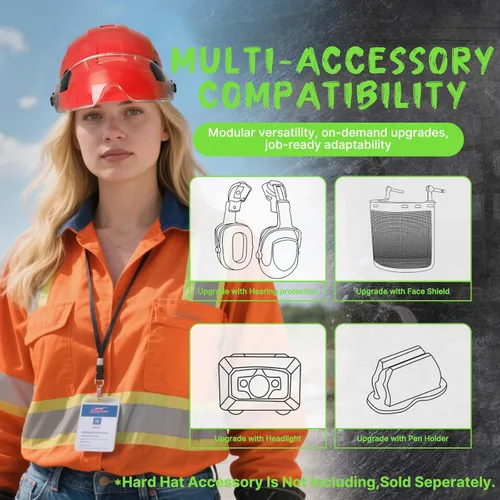 Miniatura 6 de AOLAMEGS - Cascos de construcción aprobados por OSHA - ANSI Z89.1, Cascos de seguridad rojas de alto impacto ABS, con ventilación ajustable