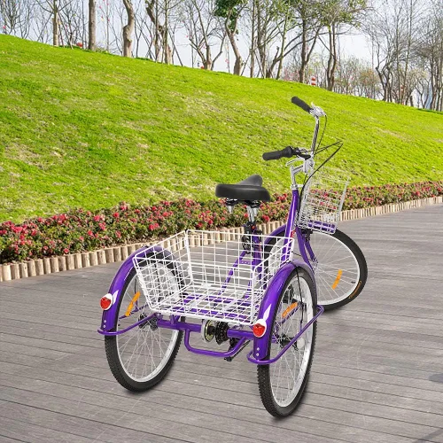 Miniatura 8 de PEXMOR Triciclo para adultos de 7 velocidades, 24/26 pulgadas, 3 ruedas, triciclo para adultos, trike para mujeres/hombres/personas mayores