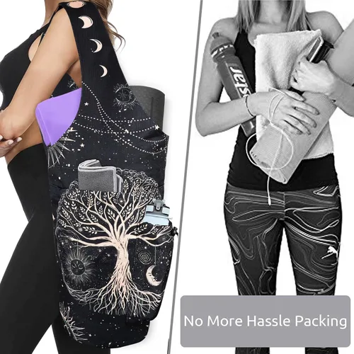 Miniatura 24 de Bolsa para Esterilla de Yoga - Bolsa Transportadora Tipo Tote Larga de Gran Apertura para Esterilla de Yoga con Bolsillo Impermeable con Cremallera