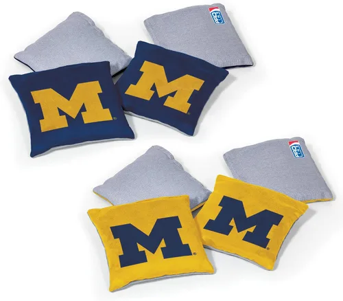 Wild Sports - Puf de doble cara NCAA College de 8 unidades, bolsas de lanzamiento prémium para juego de cornhole, ideal para portones traseros,