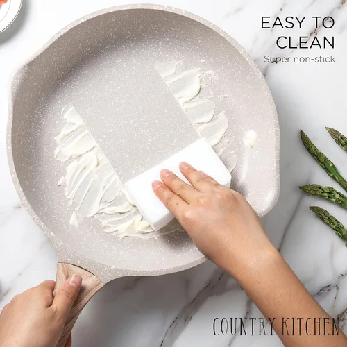 Miniatura 8 de Country Kitchen Juego de utensilios de cocina de aluminio fundido antiadherente, utensilios de cocina duraderos para cocinar todos los días, crema