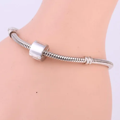 Miniatura 4 de Soulbeads brazalete ajustable de plata esterlina auténtica con cuentas y tapón de cierre llamativo