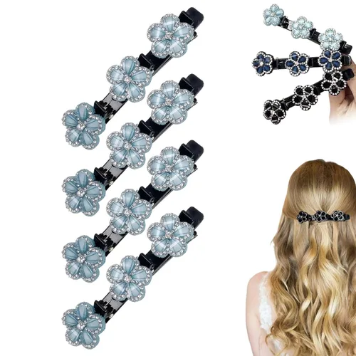 Miniatura 10 de Pinzas para el cabello trenzadas con piedra de cristal brillante para mujeres y niñas, pinzas para el cabello con diamantes de imitación 2025