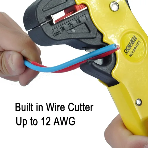 Miniatura 6 de DOWELL Herramienta pelacables Cortador de pelacables 14-24AWG para reparación automotriz eléctrica de alambre de cinta plana HY040701N
