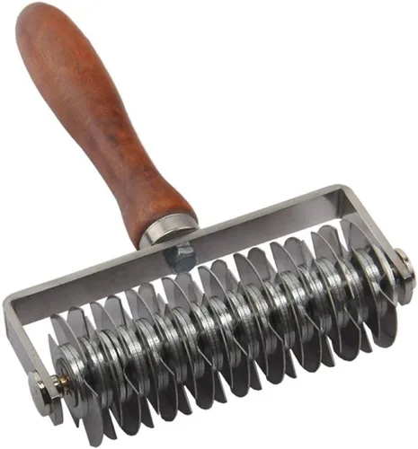 Miniatura 2 de Hosmide - Cortador de rodillos de acero inoxidable con mango de madera