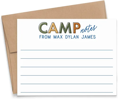 Miniatura 13 de Papelería personalizada para niños para niños, tarjetas de notas planas, lindo papelería para niño con juego de sobres, tarjetas de notas Hola desde