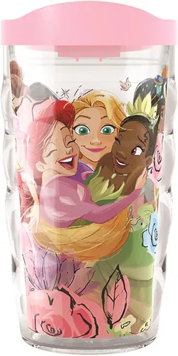 Tervis Disney - Vaso aislado de doble pared con aislamiento de Princess Group Hug mantiene las bebidas frías y calientes, 10 onzas, ondulado,