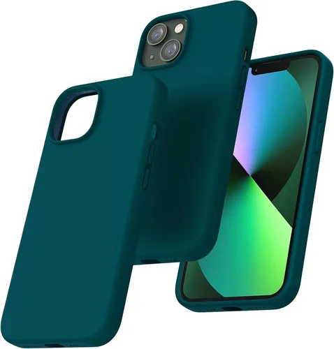 Miniatura 25 de TOCOL Funda delgada de silicona para iPhone 13 de 6.1 pulgadas, ajuste preciso, antideslizante, protección contra caídas, verde alpino