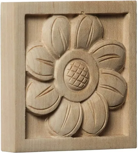 Miniatura 10 de Ekena Millwork ROS03X03X00SFCH Roseta cuadrada pequeña de girasol, 3 pulgadas de ancho x 3 pulgadas de alto x 5/8 pulgadas de largo, cereza