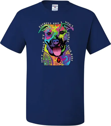 Miniatura 11 de Camisetas divertidas para hombre Don't Judge My Pitbull I Won't Judge Your Kids Púrpura
