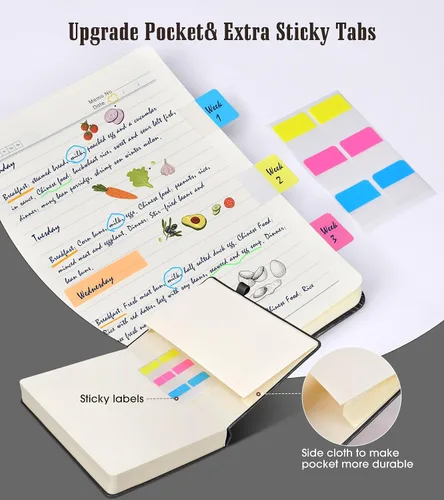 Miniatura 5 de Cuaderno rayado, 365 páginas B5, diarios grandes para escribir cuaderno a rayas, diario de cuero de tapa dura para mujeres y hombres, cuaderno Negro