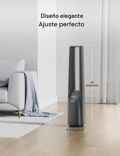Miniatura 11 de PELONIS - Ventilador de torre sin aspas de 40" con potente flujo de aire, motor DC ultrasilencioso (22 dB), 6 velocidades, 4 modos, control remoto