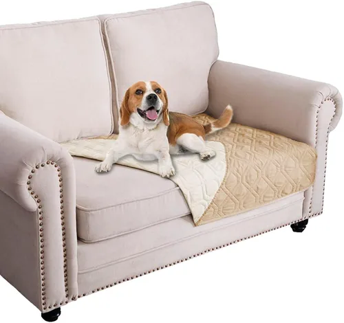Miniatura 23 de Ameritex Funda Impermeable para Cama de Perro Manta para Mascotas para Muebles Cama Sillón Sofá Reversible Azul marino+azul piedra