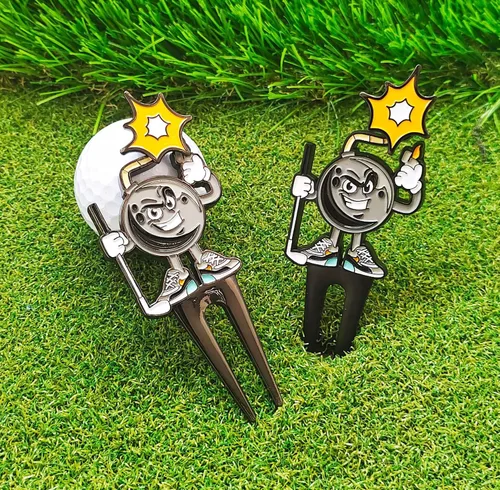 Miniatura 2 de Golf Ball Marker, Golf Alignment Ball Marker for Putting, Golf Divot Tool, Golf Training Aid Golf Accessories with Hat Clip, Cleaner, Club Holder